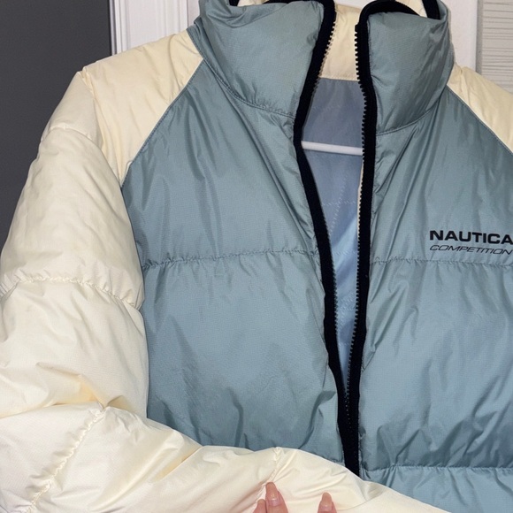NAUTICA Thick Puffer/Ski Jacket in Pale Blue & Cream. Reversible. - Picture 9 of 14